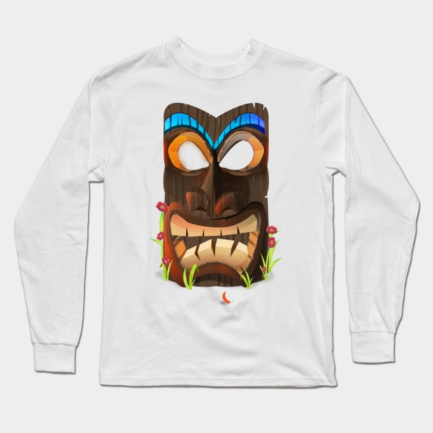 Tiki Mask Long Sleeve T-Shirt by nickemporium1